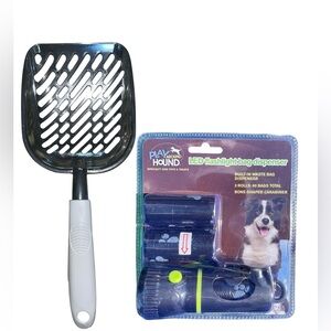 Heart To Tail Cat Litter Scoop & PAHLED Flashlight Bag Dispenser 3 Rolls: 60 Bag